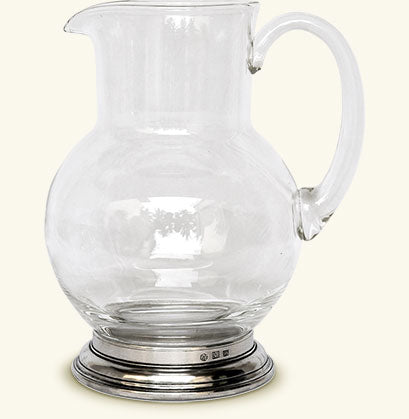 Match Pewter Glass Pitcher with Pewter Base