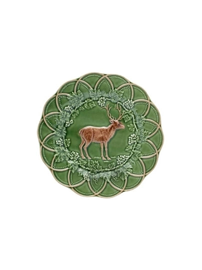 Woods Snack Plate Deer Green/ Brown