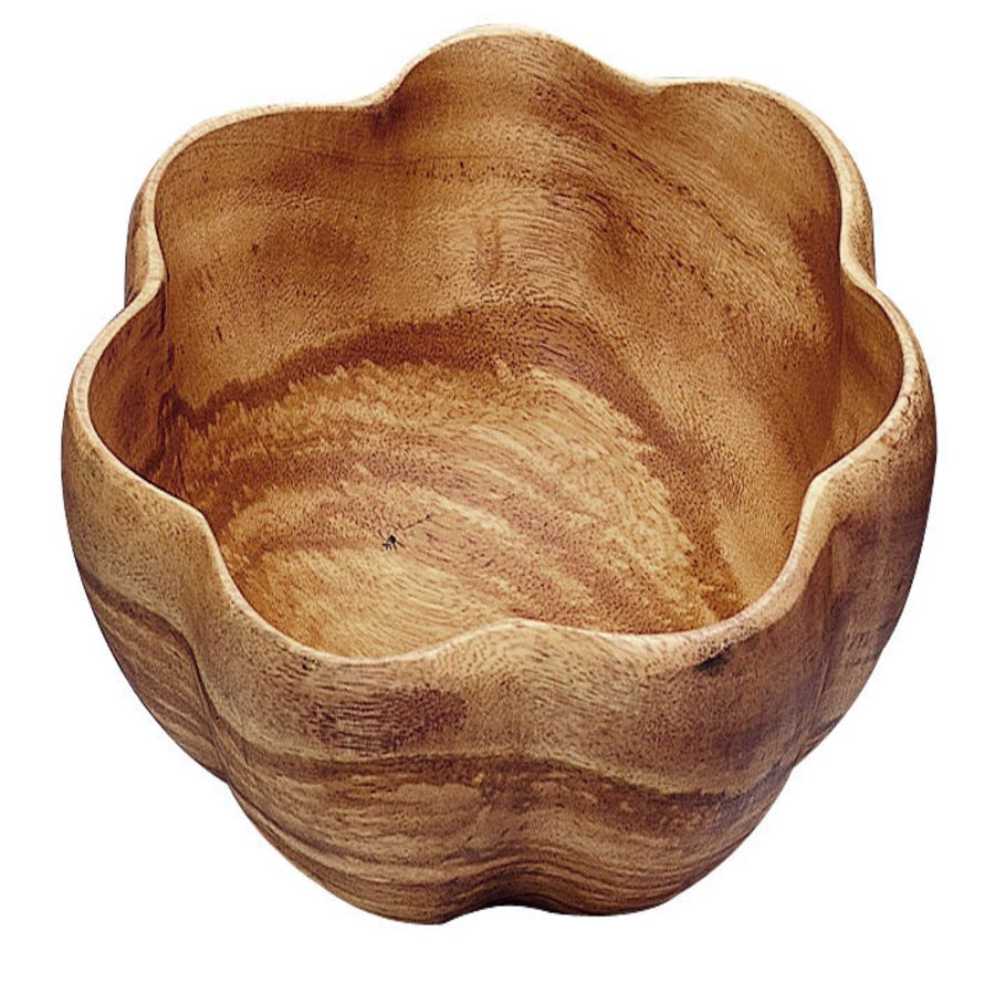 Acacia Wood Round Flared Bowl Small