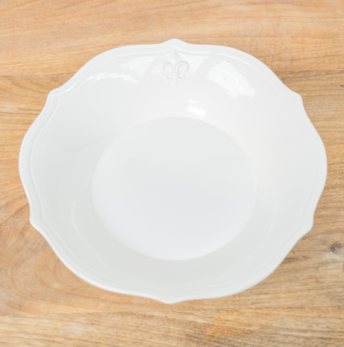 LaFleur 11” antique white serving bowl