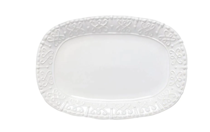 Historia Small Oval Platter Paperwhite