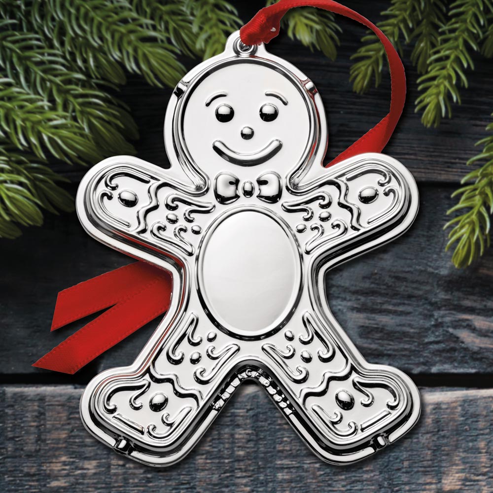 Wallace Silver Plated Gingerbread Man Ornament