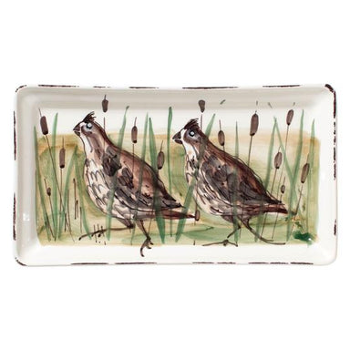 Vietri Wildlife Quail Rectangular Platter